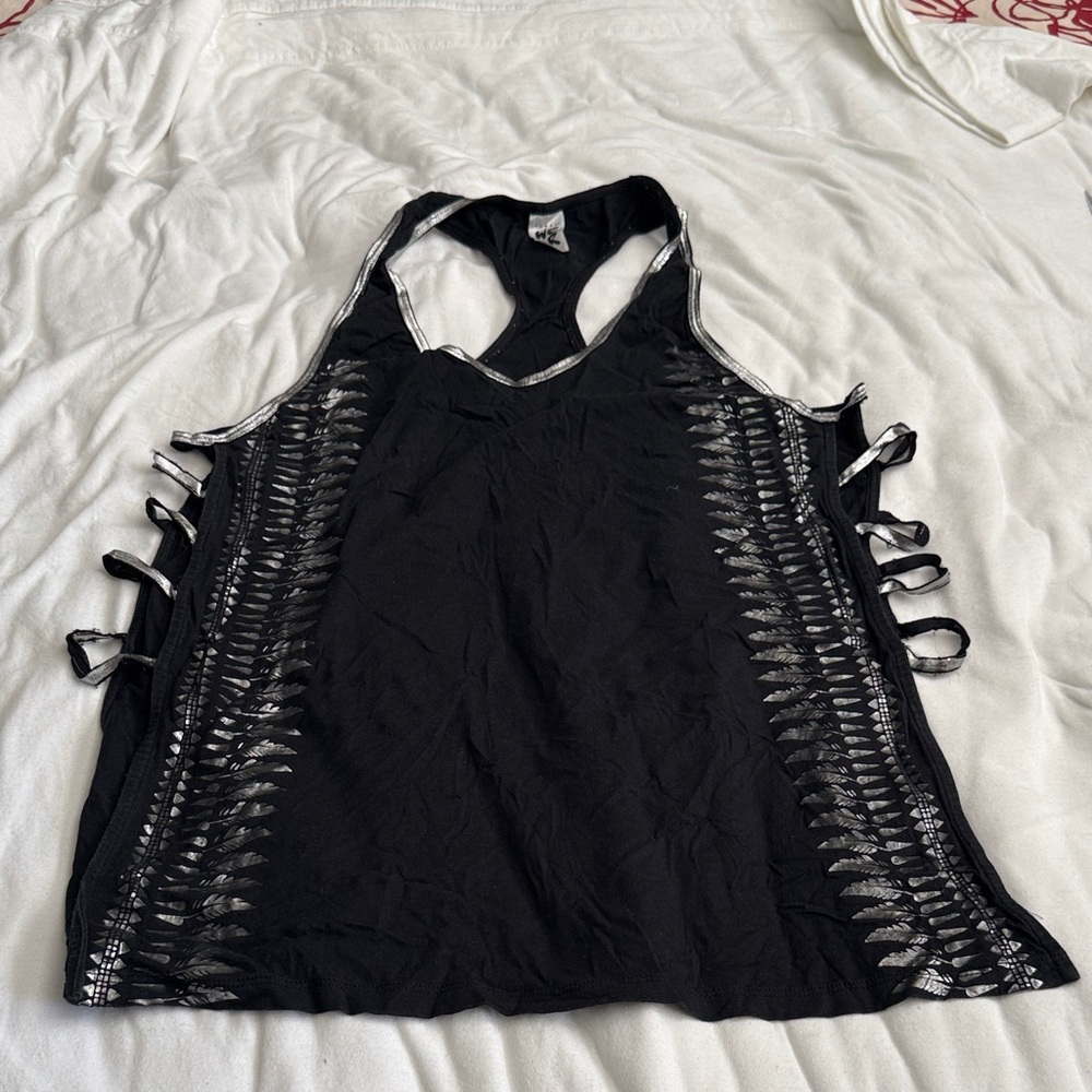 Zumba Fitness Black Tank Top with Silver Accents